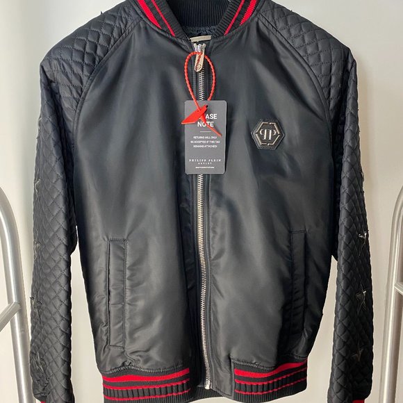 PHILIPP PLEIN NYLON JACKET "SKULL SNAKE RED" - Picture 5 of 10
